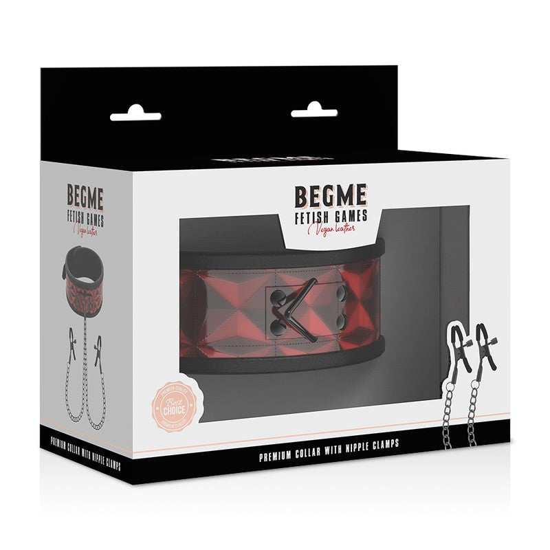 BegMe Collar rojo de cadenas y pinzas pezones - BegMe - Kits para BDSM (6)