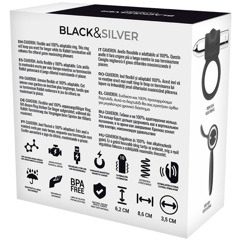 Silver Cameron - Black Silver - Anillo vibrador para el pene (con y sin vibración) (5)