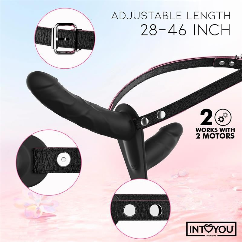 Jordan Arnés Dildo Doble con Vibración y Control Remoto - Intoyou - Arneses con pene o dildo Strap-On (6)