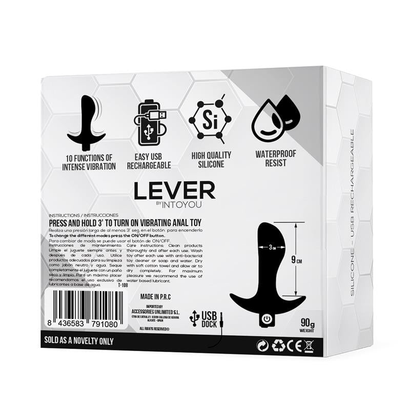 Lever Plug Anal con Vibración USB Silicona - Tardenoche - Plugs anales (7)