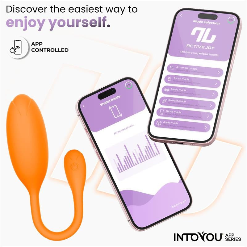 Logan Huevo Vibrador con APP Diseño Unibody en Naranja - Intoyou App Series - Vibradores (4)