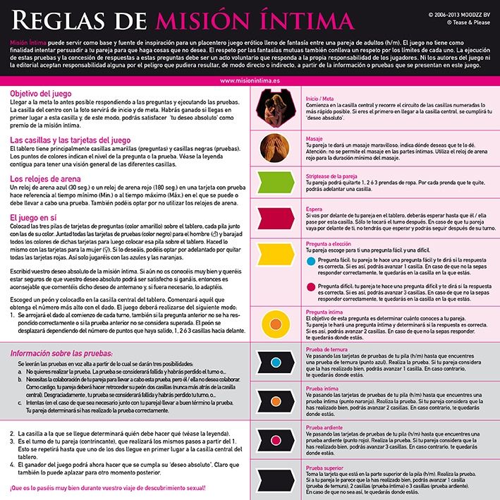 Moodz Este juego del deseo, os acercará más entre sí y sacará a la luz tu lado mas sorprendete y también el de tu pareja Misión Íntima, el juego del deseo