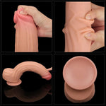 Dildo Dual Layer Piel Retractil 31 cm - Lovetoy - Dildos o Consoladores (7)