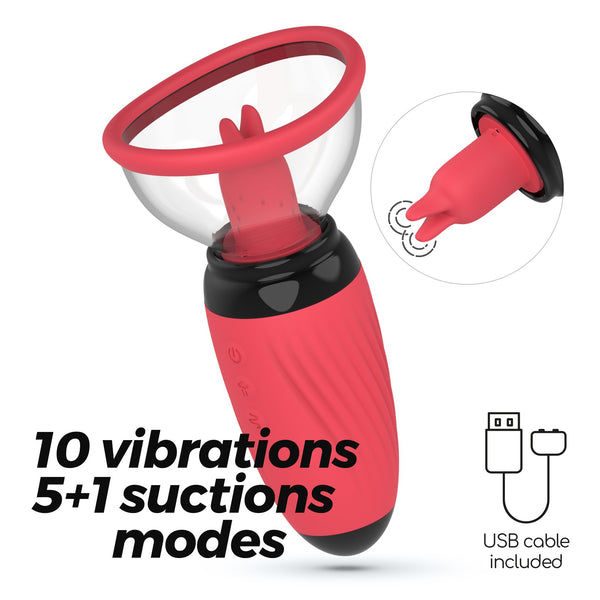 Bomba Succión Vulva con Vibrador Scarlet