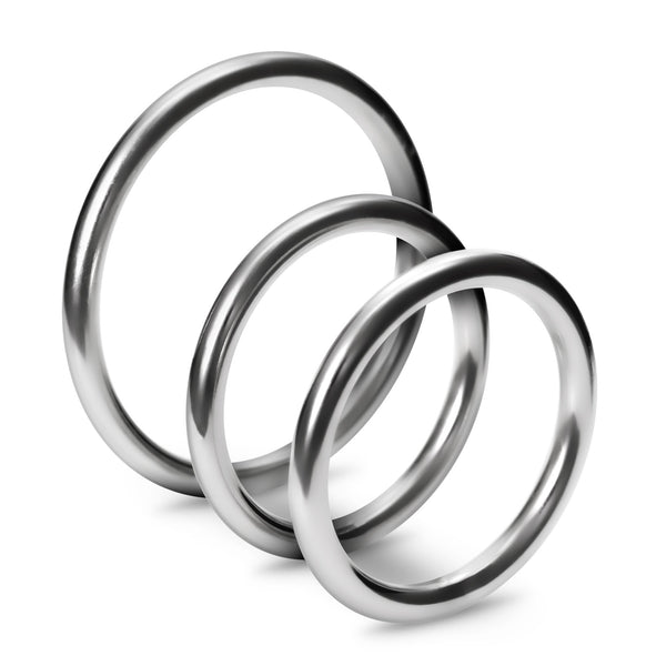 Metaleros Conjunto 3 Anillos Pene Metal - Crushious - Anillo vibrador para el pene (con y sin vibración)