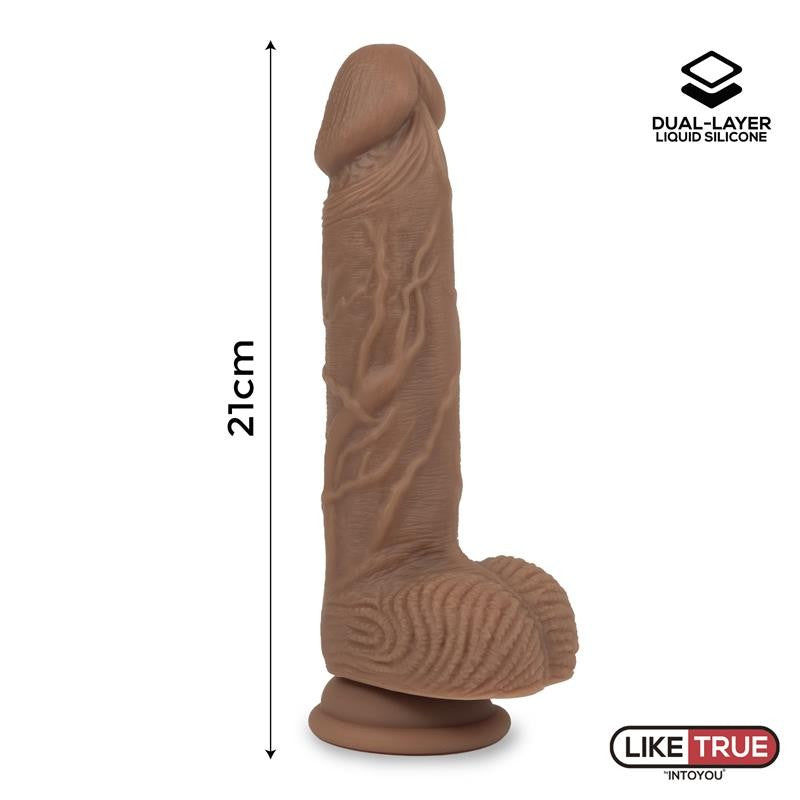 Dildo Realista Silicona 21cm Bronceado - Liketrue - Dildos o Consoladores (3)