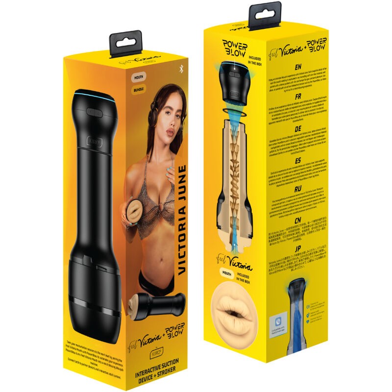 Set PowerBlow + FeelVictoria June Boca Stroker - Kiiroo - Masturbadores masculinos (6)
