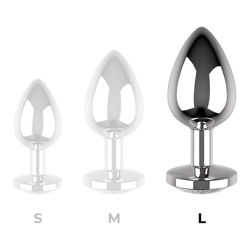 Plug anal L Cristal Plateado 4 cm 7