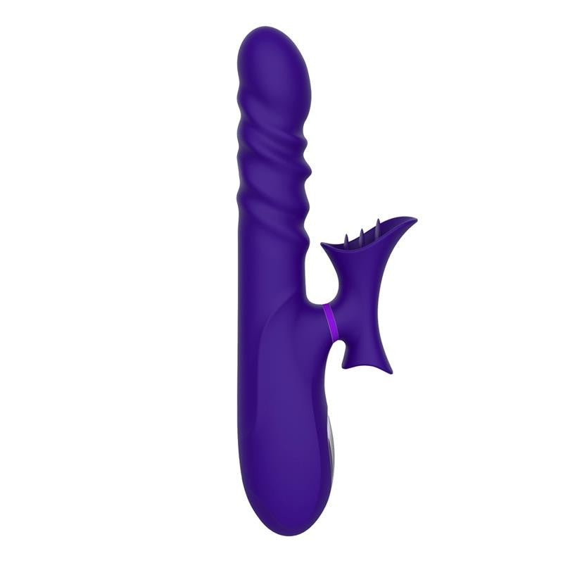 No. Fourteen Vibrador Función Telescópica Ondulante y Lengua Alta Frecuencia Silicona Líquida USB 7