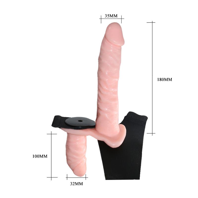 Strap-on con dildo doble vibrador - Baile - Arneses con pene o dildo Strap-On (4)