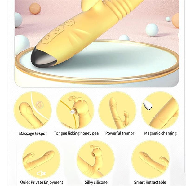 Honeybee Vibrador con Thrusting, Pulsación y Estimulador de Clítoris