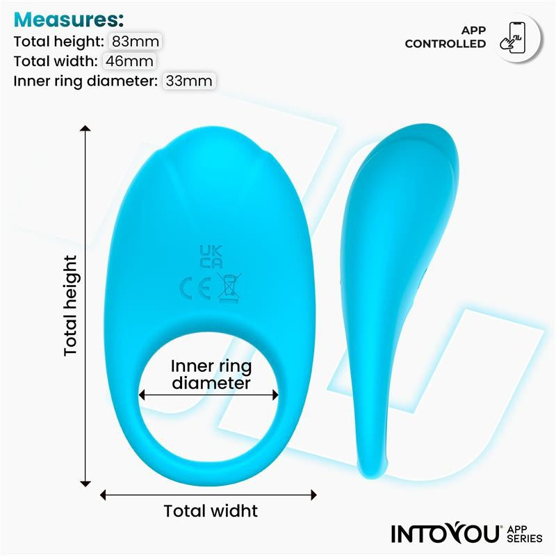 Anillo Vibrador Ringo con APP Azul - Intoyou App Series - Anillo vibrador para el pene (con y sin vibración) (9)