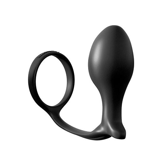 39 Ass-Gasm Cockring Plug Black 1