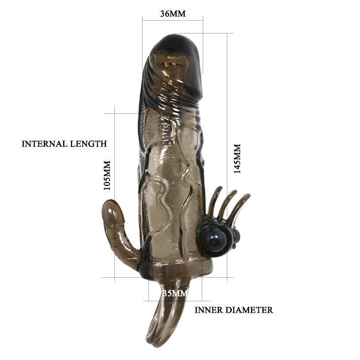 Funda pene anal y clitoris vibrador 16.5 cm - BaileforHim - Fundas para el pene (2)