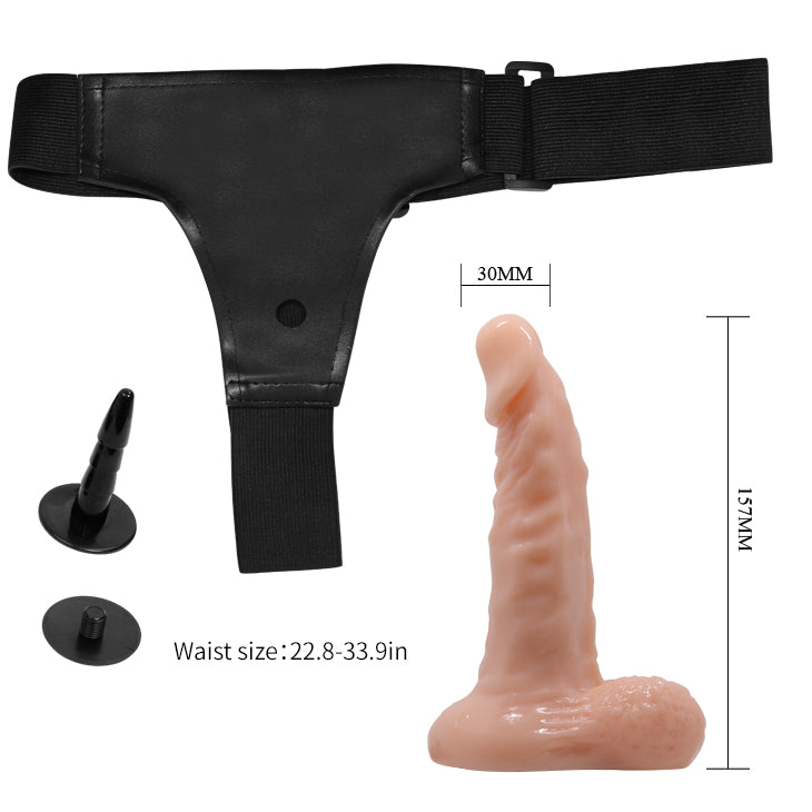 Arnés realistico y braguita ajustable 15.5cm - BaileHarness - Arneses con pene o dildo Strap-On (4)