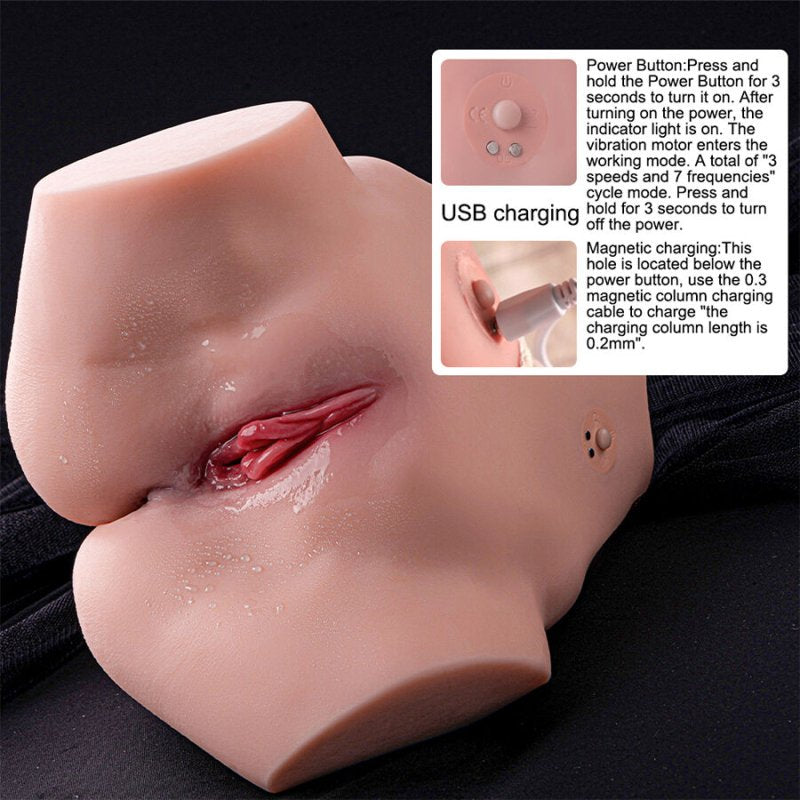 Tracy Torso Multiposición Vagina y Ano con Vibración - Shequ - Masturbadores masculinos (9)