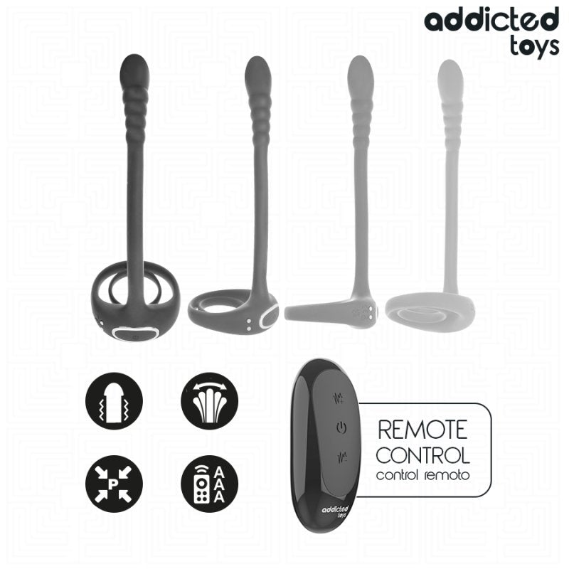 Anillo Pene con Vibrador Anal Control Remoto - Addicted Toys - Anillo vibrador para el pene (con y sin vibración) (5)