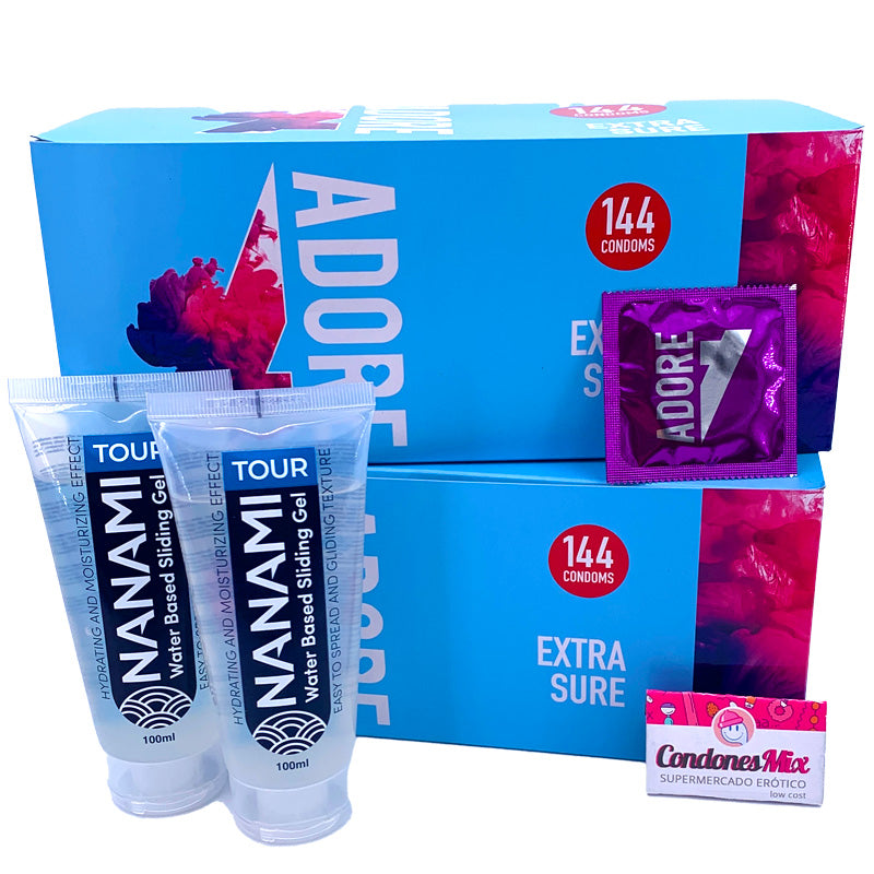 288 Condones con 2 lubricantes - Adore - ¡Packs ahorro!