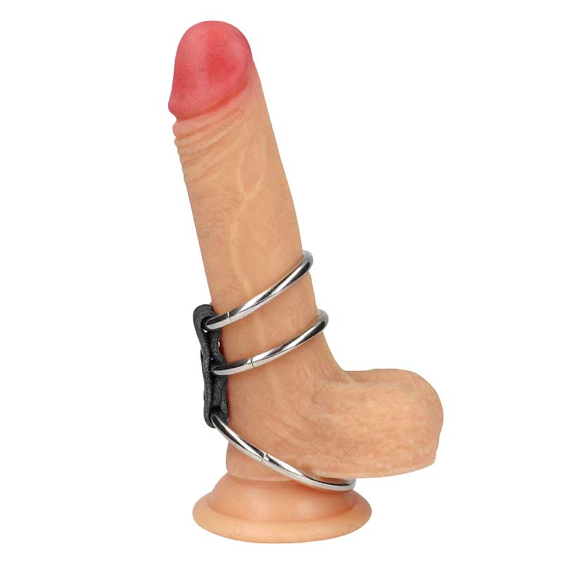 Anillo Pene Triple Metal - Kink - Anillo vibrador para el pene (con y sin vibración)