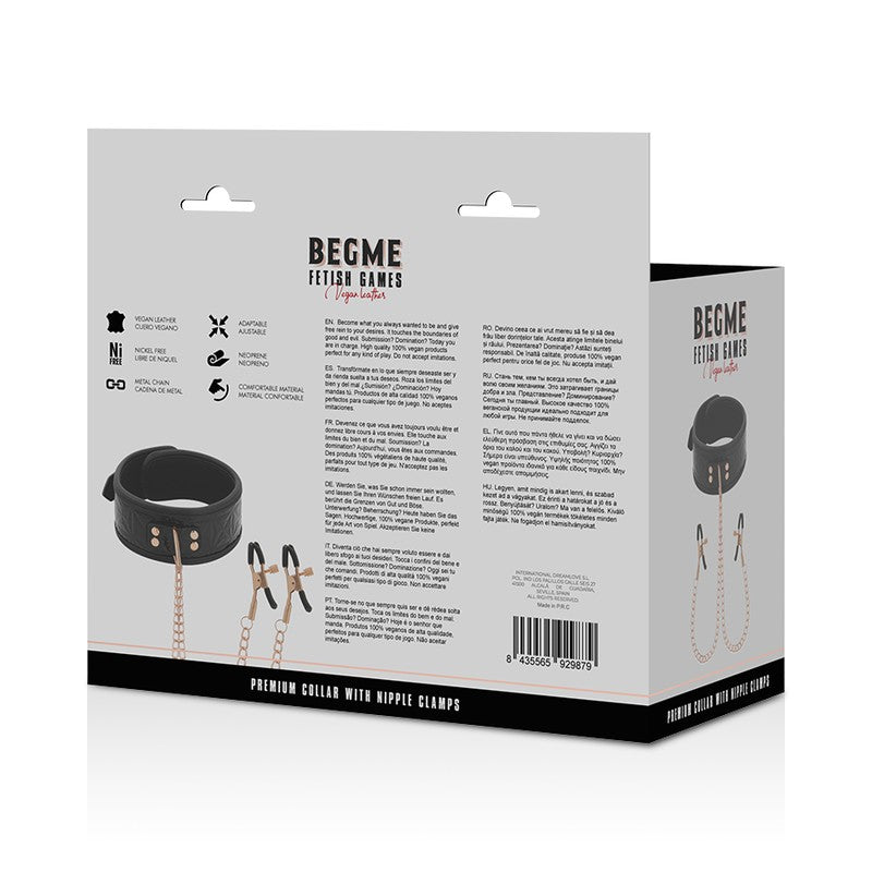 BegMe Collar negro de cadenas y pinzas pezones - BegMe - Kits para BDSM (7)