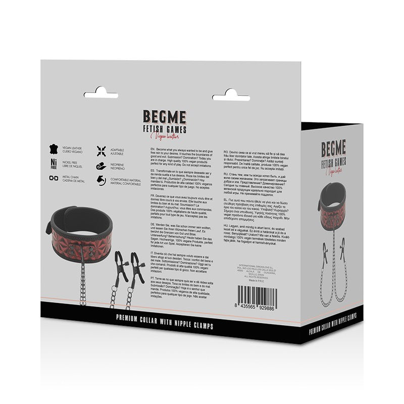 BegMe Collar rojo de cadenas y pinzas pezones - BegMe - Kits para BDSM (7)