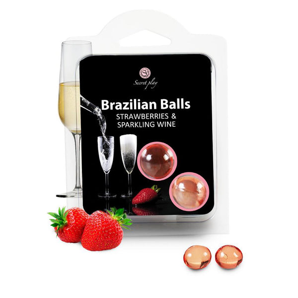 Set 2 Brazilian Balls Fresa Cava - Secret Play - Aceite para masajes eróticos
