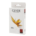 Glyde Condones veganos con látex 100% natural. Forma recta. Aumentando la resistencia considerablemente sin perder la sensibilidad. Vegano Ultra 10 uds