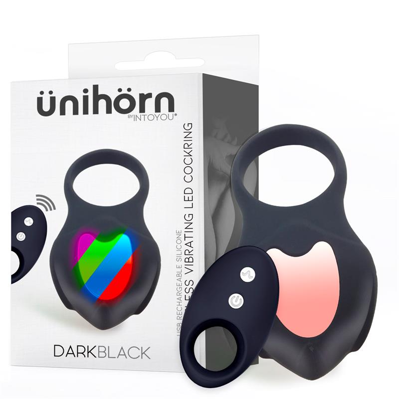 Darkblack anillo con mando - Intoyou - Anillo vibrador para el pene (con y sin vibración)