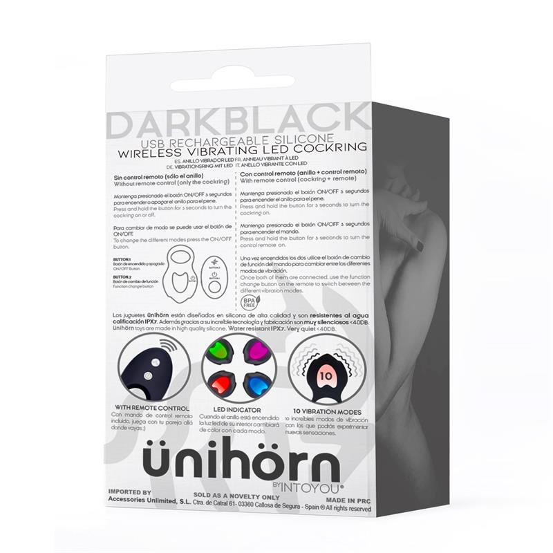Darkblack anillo con mando - Intoyou - Anillo vibrador para el pene (con y sin vibración) (2)
