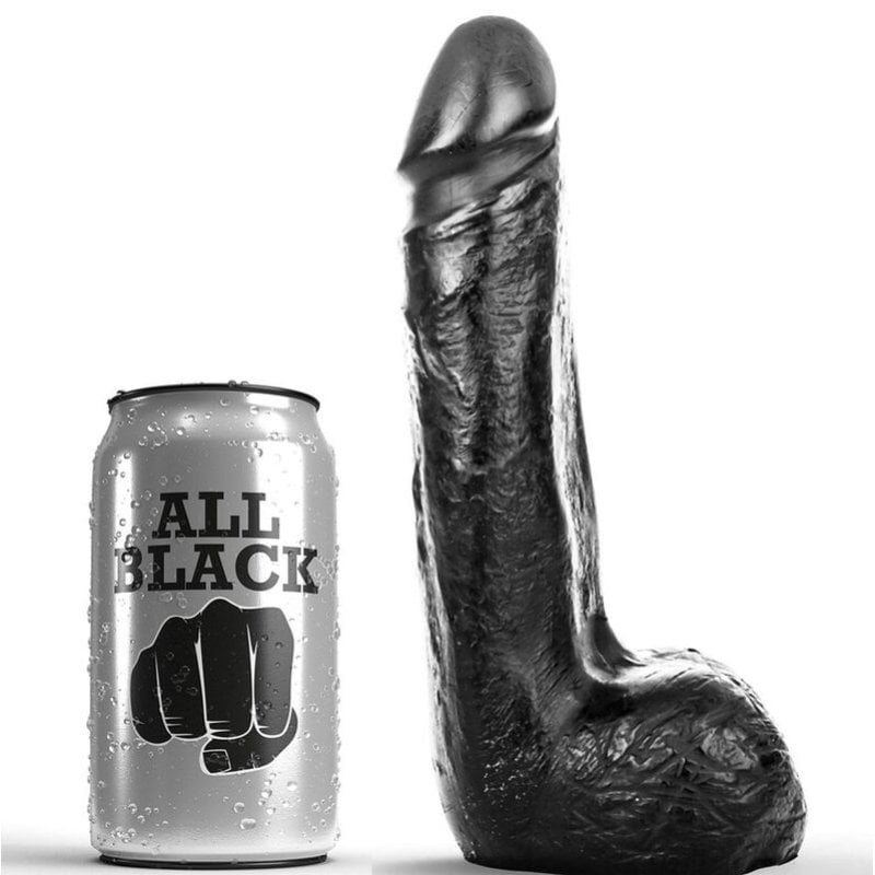 Dildo Realístico Negro Suave 20 cm - All Black - Dildos o Consoladores (1)