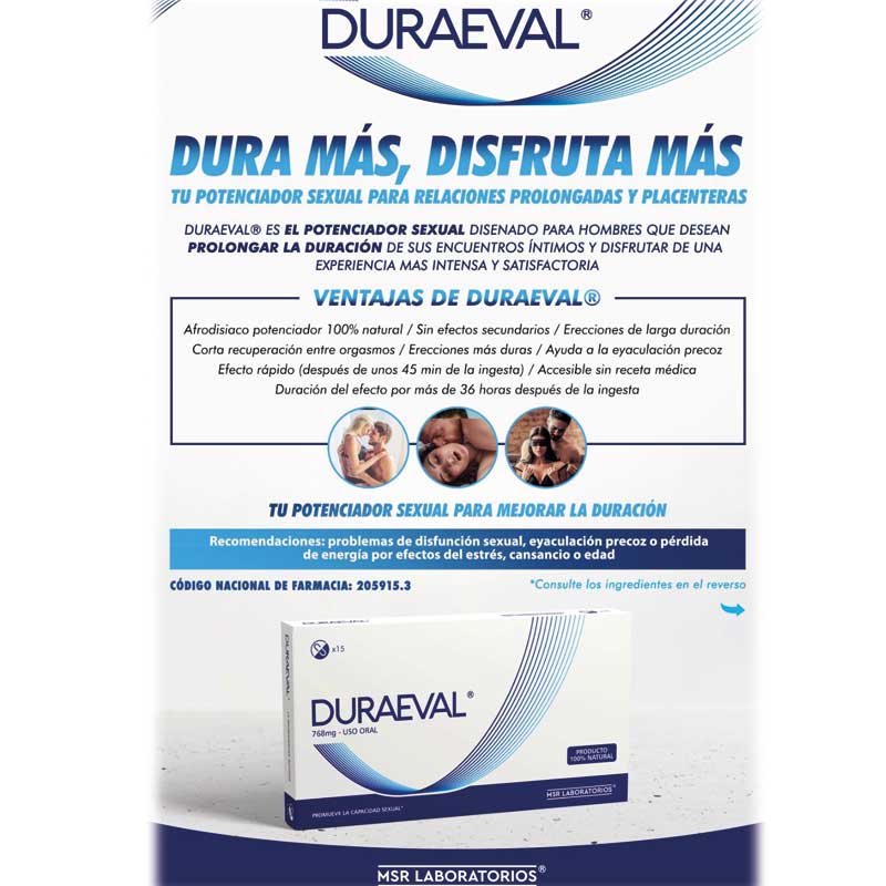 Potenciador Erección Duraeval 15 caps - MSR LABORATORIOS - Potenciadores sexuales (2)