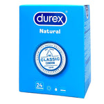 Durex Preservativos anatómicos, más confortables por su forma anatómica. Condones con deposito, más fáciles de colocar que los normales. Natural Plus 24 uds