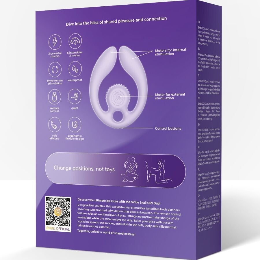 Gizi Duo Lila Vibrador Doble Para Parejas - Snail Vibe - Vibradores (11)