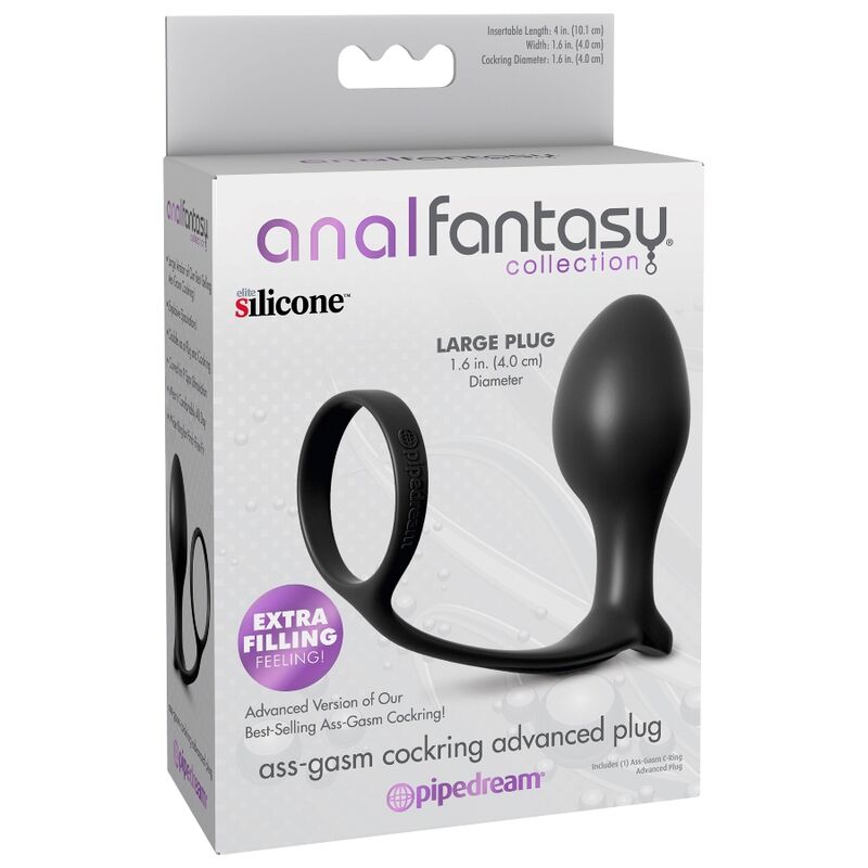 39 Ass-Gasm Cockring Plug Black 1