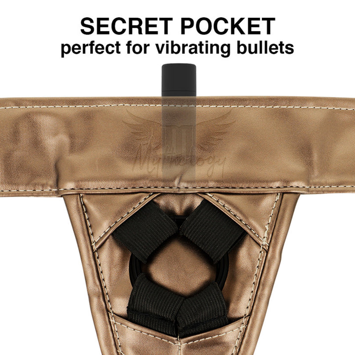 Arnés Universal Ajustable Bronce Talla S/M - Mythology - Arneses con pene o dildo Strap-On (5)