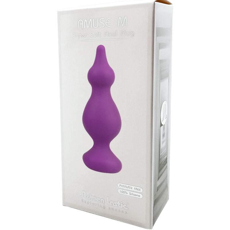 Adrien Lastic Estimulador anal fabricado con silicona de alto grado médico. Perfecto tacto y cabeza fina para facilitar su uso. Amuse black &#34;Mediano&#34;