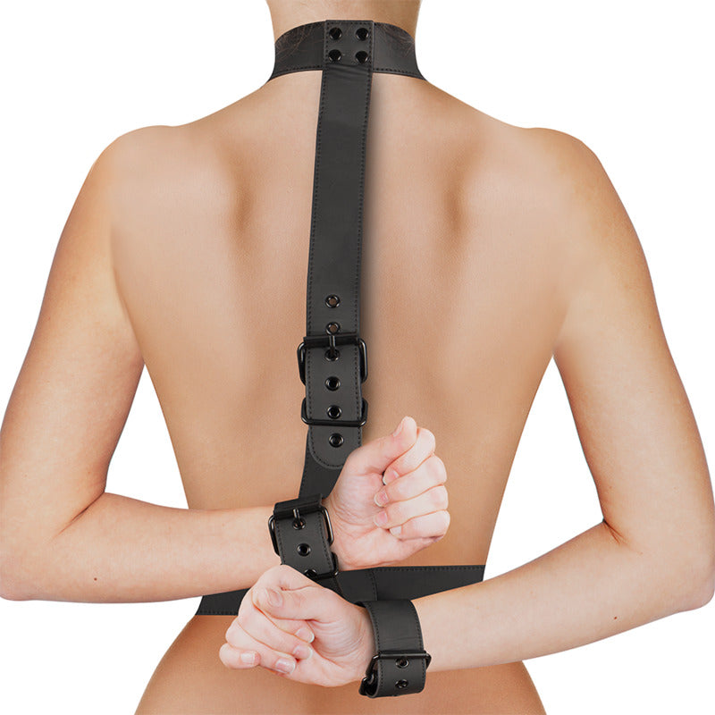 Arnés Fijación Cuello y Muñequeras - FetishSubmissive - Esposas para BDSM (2)