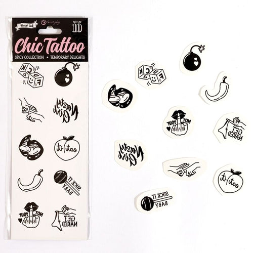 10 Tatuajes Temporales Spicy - Secret Play - Despedidas y bromas