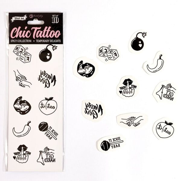 10 Tatuajes Temporales Spicy - Secret Play - Despedidas y bromas