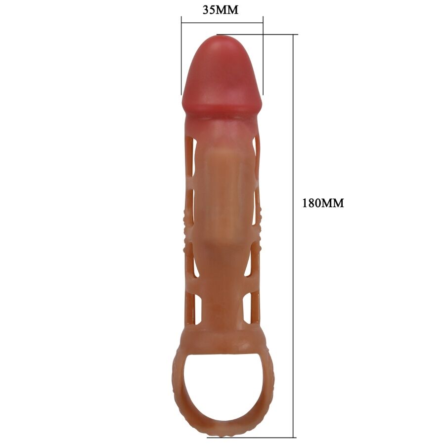 Funda extensora con vibración y strap 13.5 cm - PrettyLove - Fundas para el pene (2)