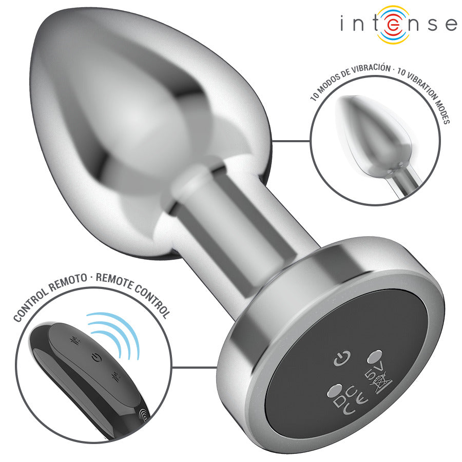 Plug Anal Metal con Vibración Talla M - Intense - Plugs anales (2)