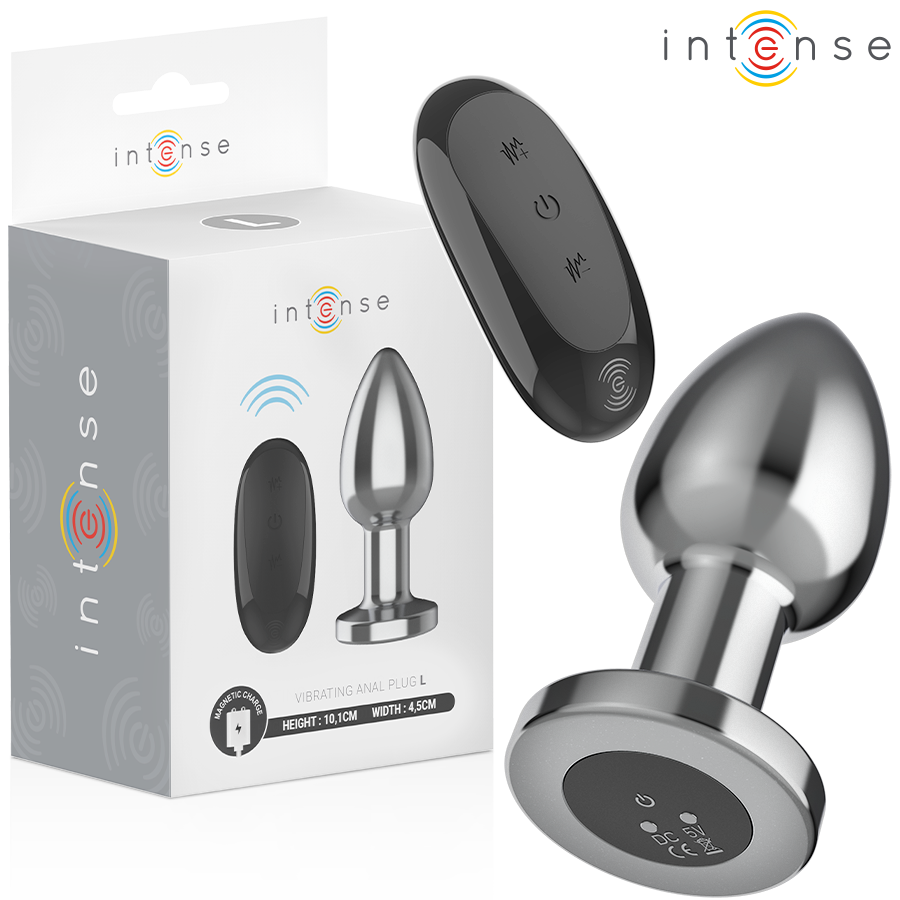Plug Anal Metal con Vibración Talla L - Intense - Plugs anales