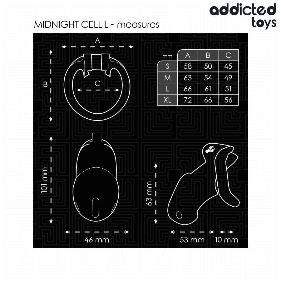Jaula Para Pene Mindnight Cell Talla L - Addicted Toys - Kits para BDSM (2)