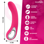 Vibrador recargable de fácil sujección y de silicona. Se adapta perfectamente a ti.