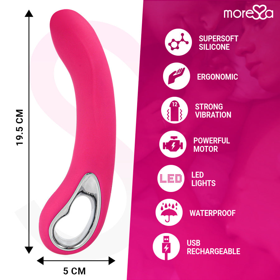 Vibrador recargable de fácil sujección y de silicona. Se adapta perfectamente a ti.