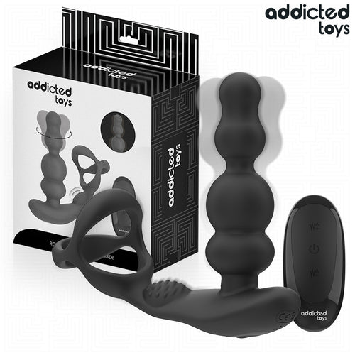 Vibrador Anal Rotatorio con Anilla Pene