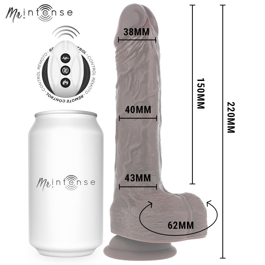 Dildo Vibrador Matt Marrón con Sube y Baja - Intense - Vibradores (3)