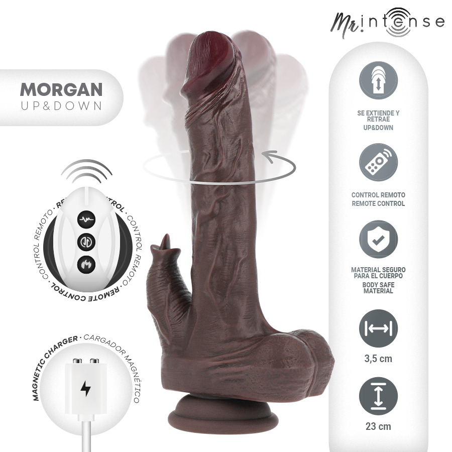 Dildo Vibrador Morgan con Movimiento 23 cm