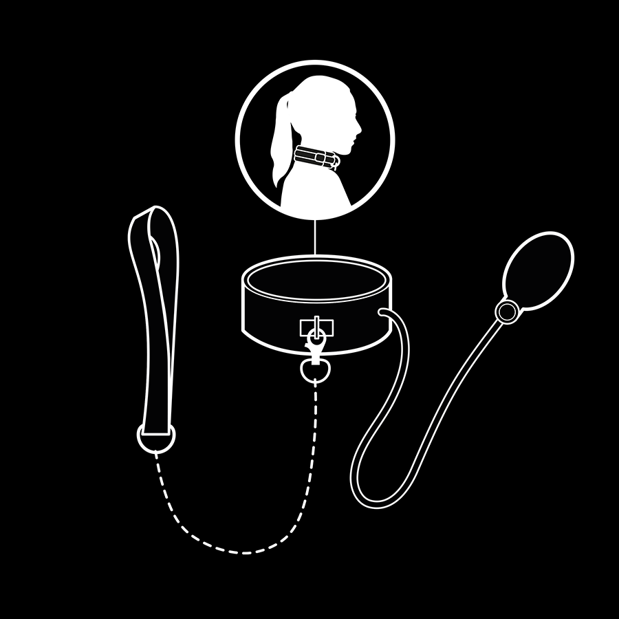 Collar Bondage Inflable con Tirador