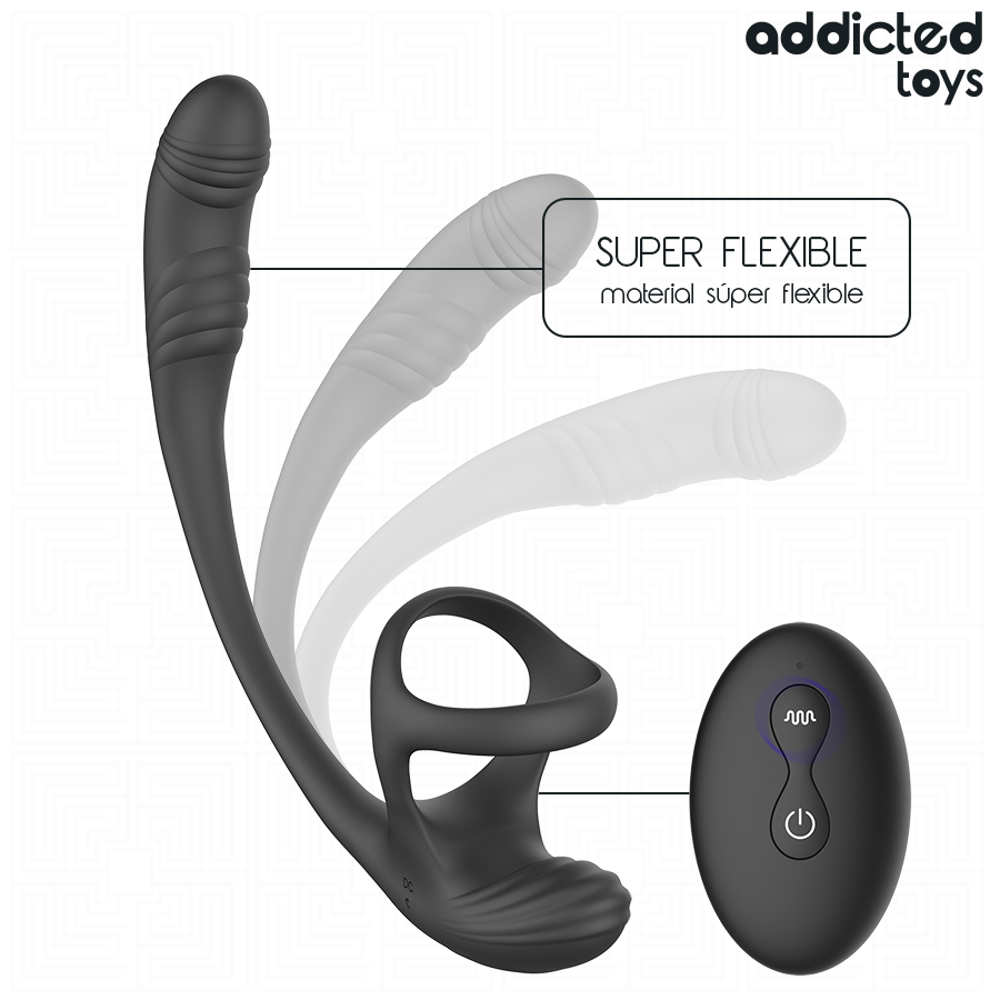 Anilla Doble con Plug Vibrador y Rotador